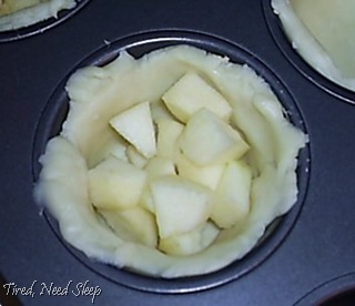fill with chopped apples