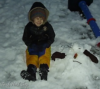 Matthew made his own snowman