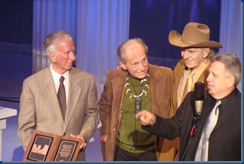 The Dillards accepting the award for the 2009 induction into the IBMA Bluegrass Hall of Fame.