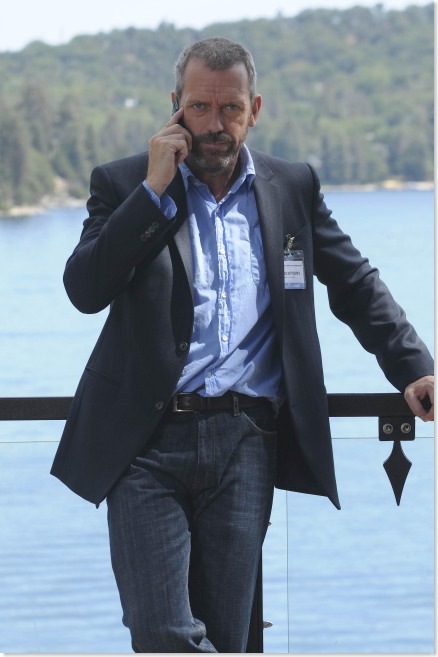 HOUSE: House (Hugh Laurie) talks to the team about their current case while he is away at a medical convention in the HOUSE episode