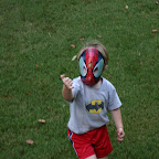 Spiderman was at the party in his Batman t-shirt that was once worn by the birthday boy.