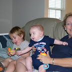 Jonah, Quinn, and Dodo (Sharon), at Dodo's birthday party.