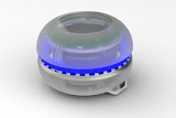 This is a photo-render of a "sales demo module", the purpose of which is to provide the Nuventix sales team with a demonstration platform of their fan-less electronics-cooling technology.  Capture created a multitude of demo-platform options for them to choose from (see following photos).