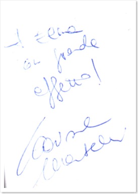 Autografo Clarissa Martinelli