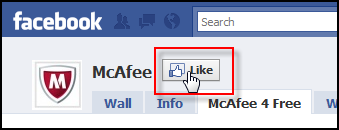 McAfee Facebook Fan Page