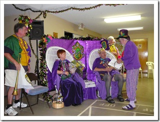 Receiving their coronation