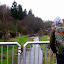 Our new friend, Chris, overlooking the creek.