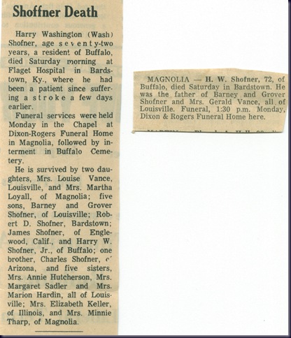 Washie Shofner Obit Washie Shofner Obit