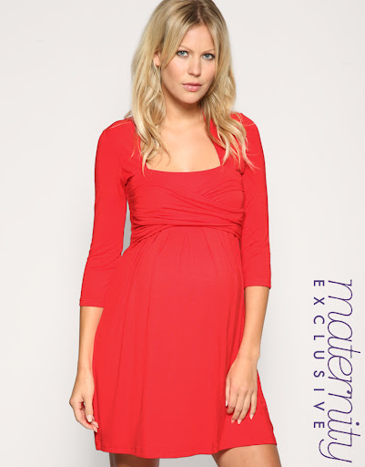 ASOS MATERNITY Exclusive Cropped Sleeve Jersey Wrap Bust Dres
