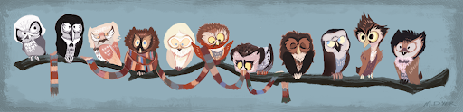 Doctor Hoo - the eleven incarnations of The Doctor as owls