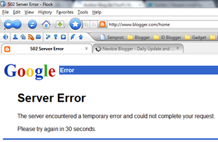Solusi 502 Server Error Blogger.com