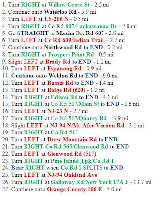7 Lakes Run Directions