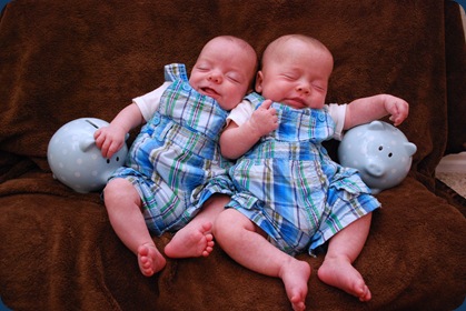 The boys and their new piggy banks