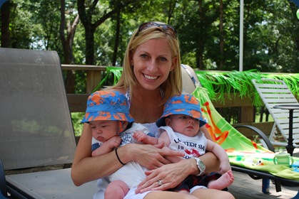 The boys hangin poolside