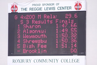 New SHS school record posted on the Reggie Lewis Track scoreboard - 1:47.66
