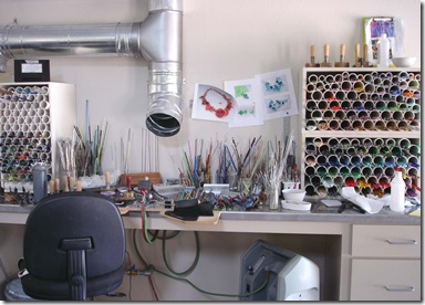 147 office Lyn's lampwork bench