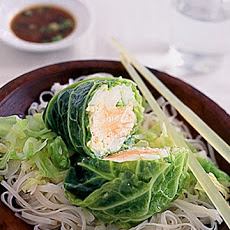 Salmon Steamed with Savoy Cabbage