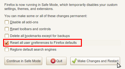 como resetar as configurações do Firefox