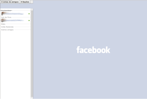Chat do Facebook maximizado