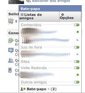 Popup do chat do Facebook