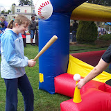 Rebekka playing baseball