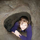 Rebekka in a cave