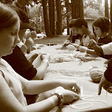 Students at different craft stations