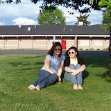 Joanne and Becca sitting in the sunshine