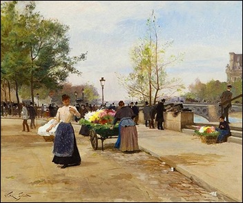 The Flower Sellers by the Pont du Louvre