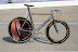 Set up in race trim with some different components from what was used for the NAHBS show.