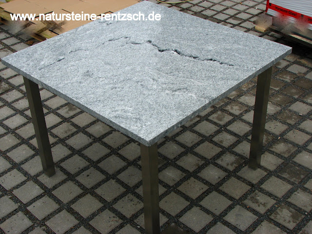 Tisch+Küche+100x100+EDELSTAHL+Granit+Küchentisch+STEIN | eBay