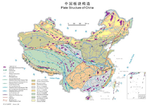 中国板块构造图