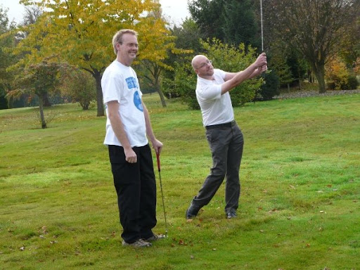 Funny golf photo shoot