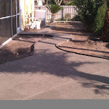 back yard patio and pathway gray textured