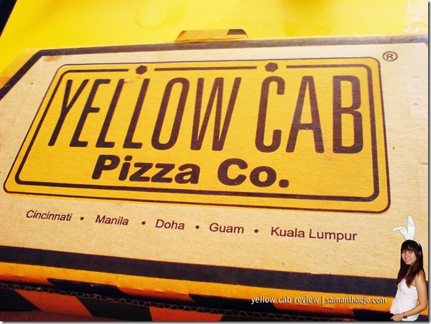 Yellow Cab Pizza takeaway box