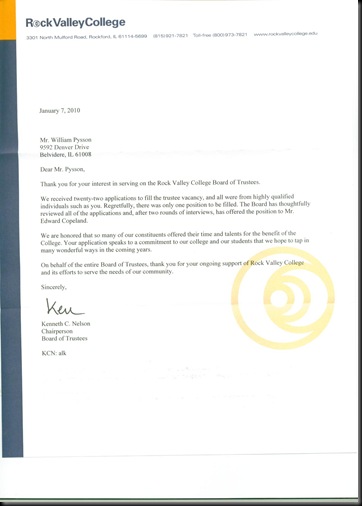 RVC Rejection letter RVC Rejection letter
