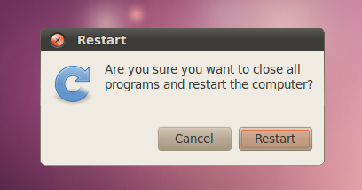 ubuntu 10.04 screenshots restart dialog