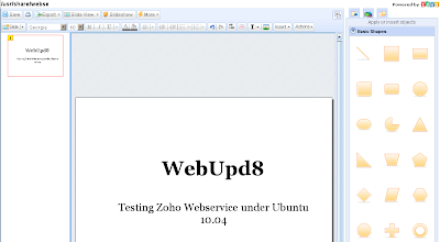zoho presentation ubuntu 10.04 screenshot
