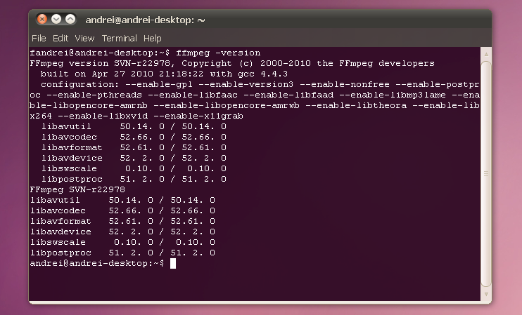 TÉLÉCHARGER FFMPEG UBUNTU