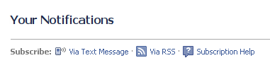 Facebook notifications RSS feed