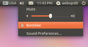 Banshee sound menu Ubuntu 11.04