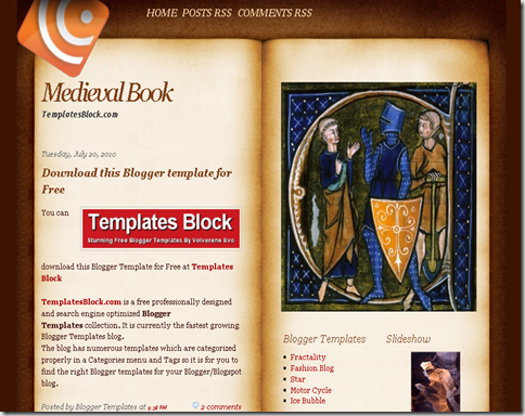 Medieval Book Blogger Template