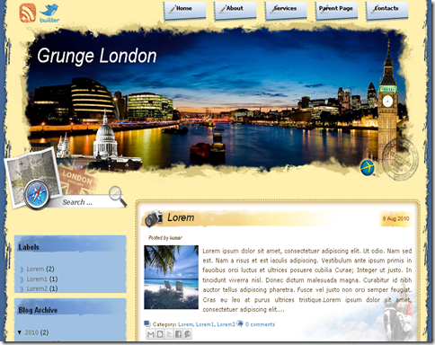 Grunge London Blogger Template