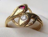 Antique Jewelry - 18KT gold snake ring