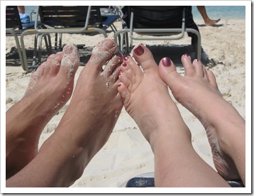 Sand in our toes!
