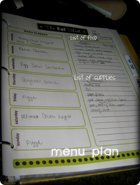 menu plan