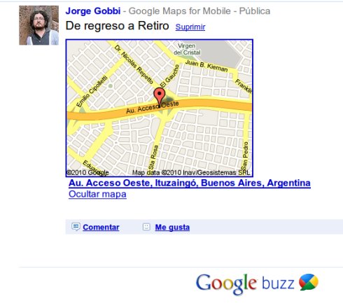 Google Buzz and maps