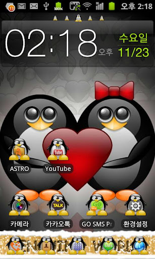 go launcher theme - penguin