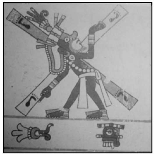 Like Atlas, the Aztec Tlaloc carries the cross of the sky on his shoulders.