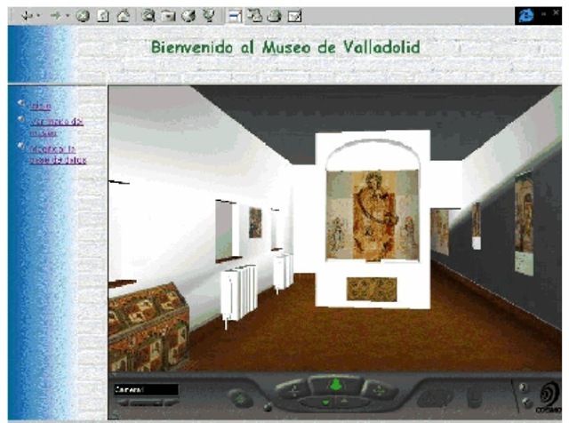 Initial view of the virtual room